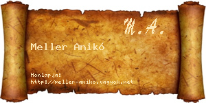 Meller Anikó névjegykártya